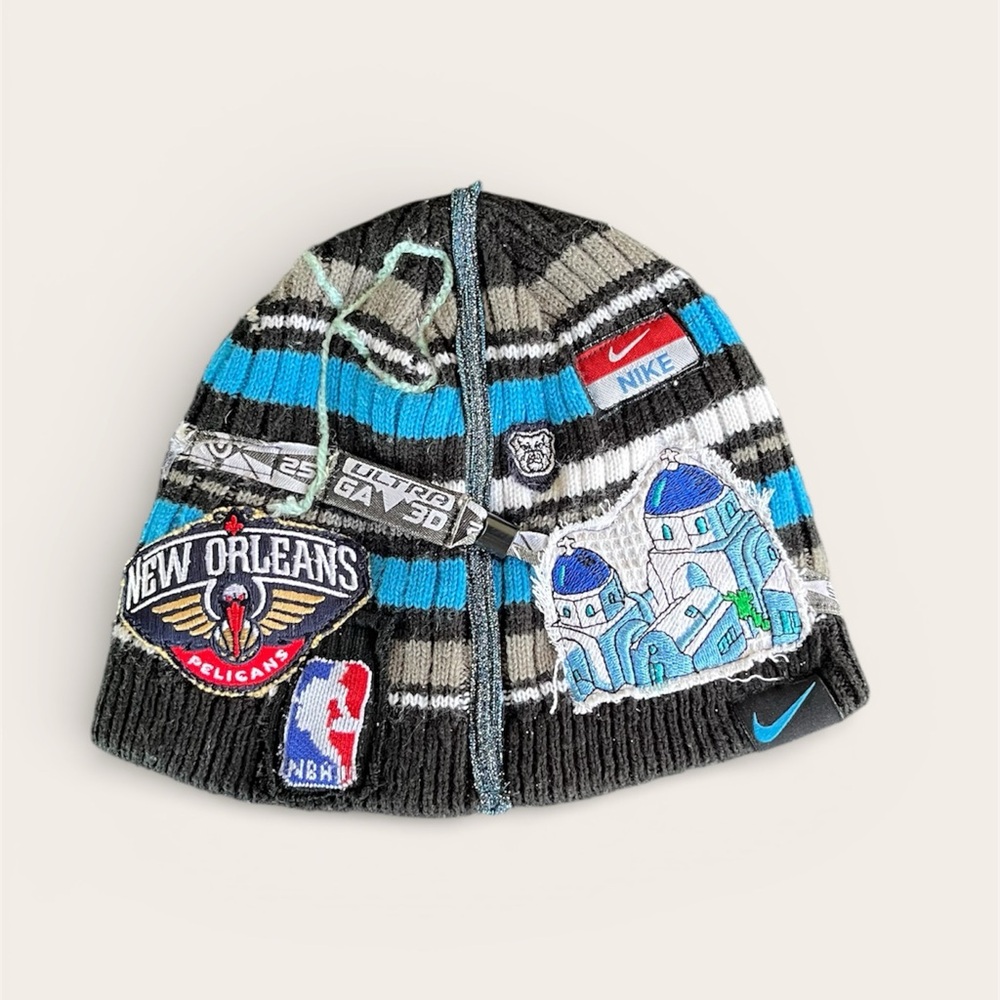 Custom 1 of 1 Nike patchwork beanie
